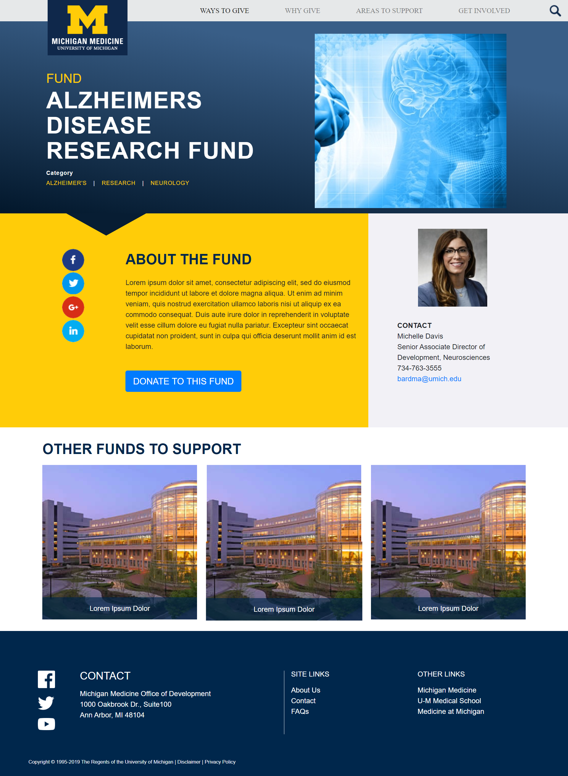 Michigan Medicine website screenshot